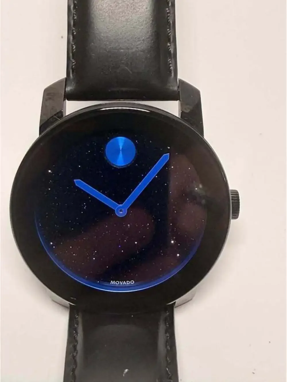 Movado Bold Black Watch Blue Starry Night Dial